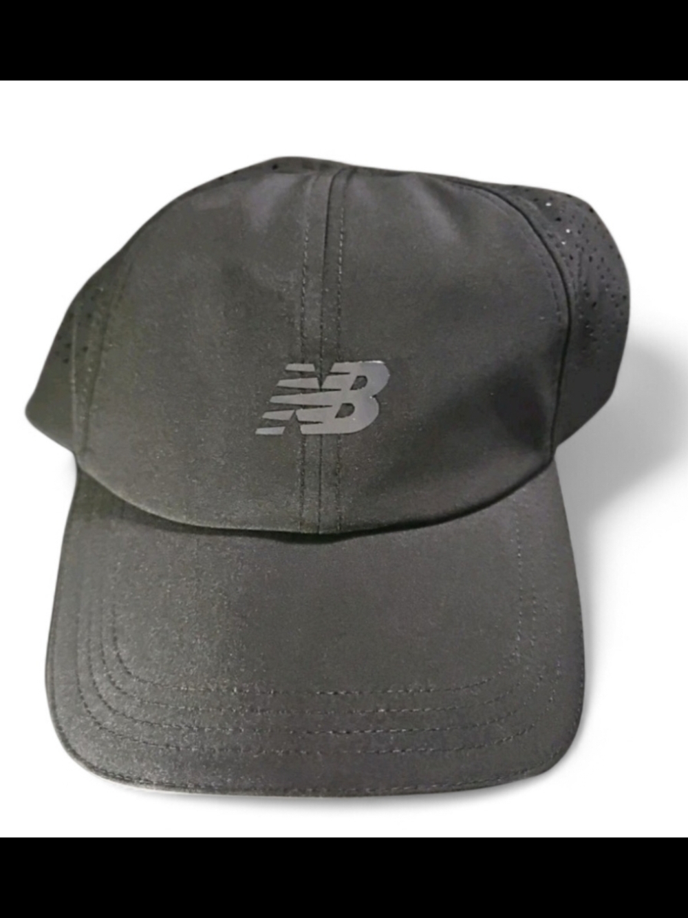 New Balance Hat Cap Adjustable Strap Back Black Running Performance Active Mens